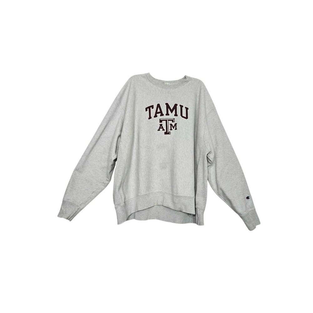 Vintage 90s Texas A&M Aggies Champion Reverse Weave Sweatshirt Men's 3XL Gray